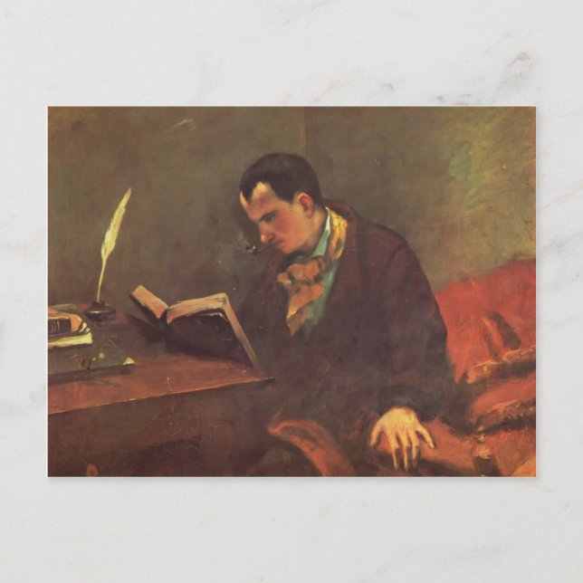 Carte Postale Gustave Courbet - Portrait de Charles Baudelaire (Devant)