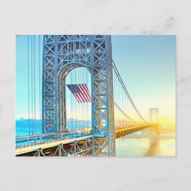 Carte Postale GWB reliant Fort Lee NJ et Manhattan NYPlus (Devant)