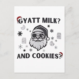 Carte Postale Gyatt Lait et Biscuits Drôle de Père Noël Gen Alph