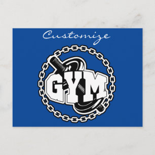 Carte Postale Gym Barbell Logo Thunder_Cove