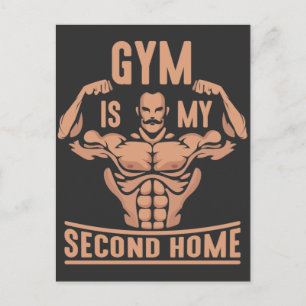 Carte Postale Gym Home Fitness addict Athlète haltérophile