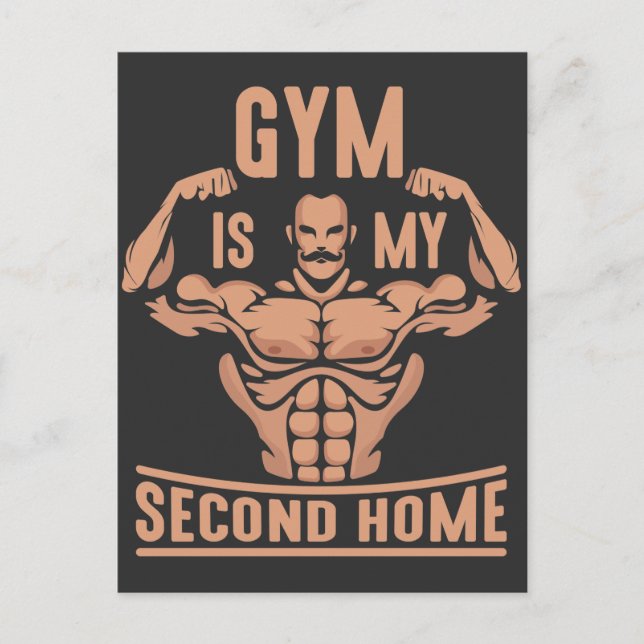 Carte Postale Gym Home Fitness addict Athlète haltérophile (Devant)