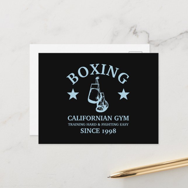 Carte Postale Gymnase De Boxe, Gants Pro (Devant/Arrière en situation)