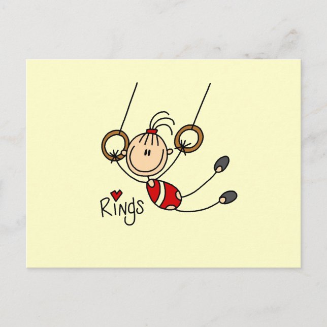 Carte Postale Gymnaste sur les anneaux (Devant)