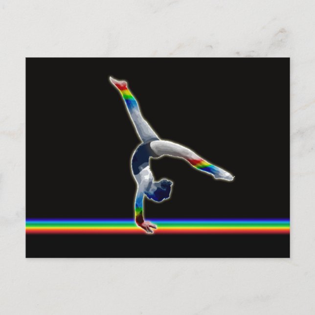 Carte Postale Gymnaste sur un arc-en-ciel (Devant)
