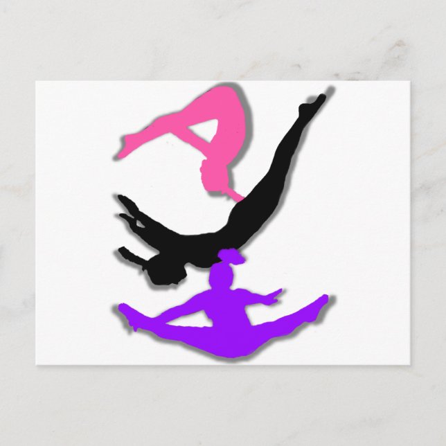 Carte Postale Gymnaste Trampoline (Devant)