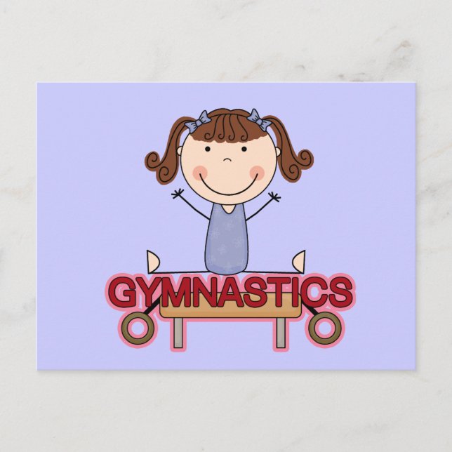 Carte Postale GYMNASTICS - Brunette Girl Splits T-shirts et cade (Devant)