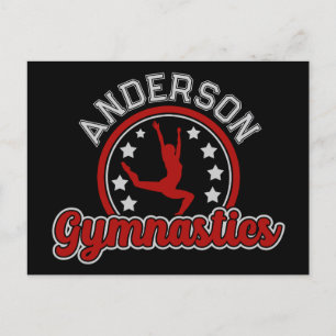 Carte Postale Gymnastique AJOUTER LE NOM Gymnaste Vault Floor At
