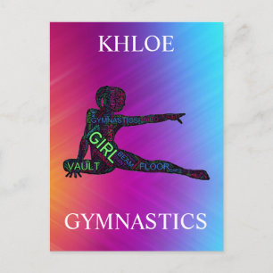 Carte Postale Gymnastique Art Word coloré