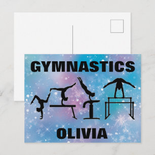Carte Postale Gymnastique Blue Glam