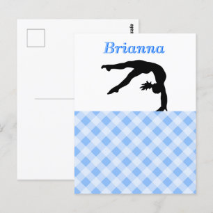 Carte Postale Gymnastique Fille Blissful en Bleu Personnalisé