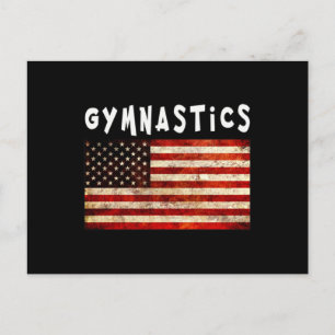 Carte Postale Gymnastique Grunge Américain Drapeau USA