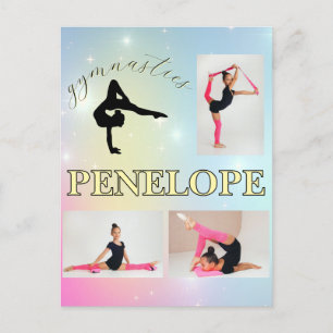 Carte Postale Gymnastique Pastel Arc-en-ciel Gradient 3 Photo Pe