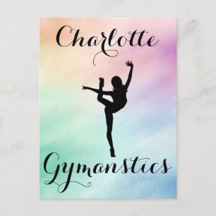 Carte Postale Gymnastique Pastel Purple Green Personnalisé