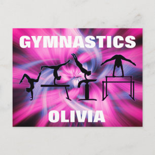 Carte postale Gymnastique rose et violet