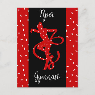 Carte Postale Gymnastique rythmique de Noël Rouge Bonbons Sprink