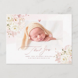 Carte Postale H2 Crème rousse Roses Hydrangea Baby shower
