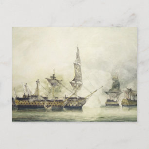 Carte Postale H.M.S. Victory at the Battle of Trafalgar, 1805 (