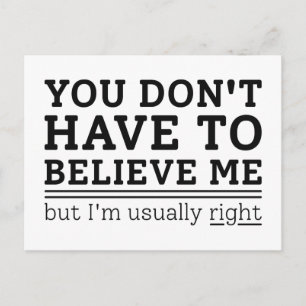 Carte Postale Habituellement raison