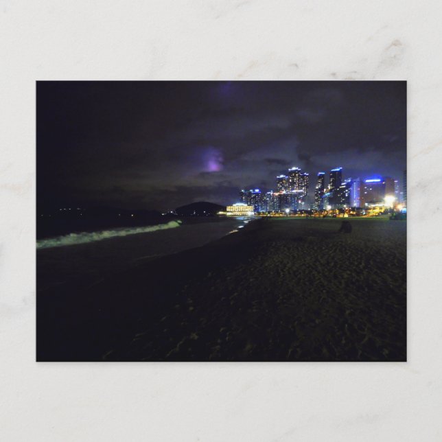 Carte Postale Haeundae Beach la nuit (Devant)