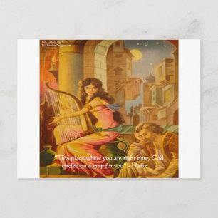 Carte Postale Hafiz Citation de sagesse du "cercle de Dieu"