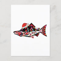 Haida Esprit Saumon Animal avec lumières de Noël