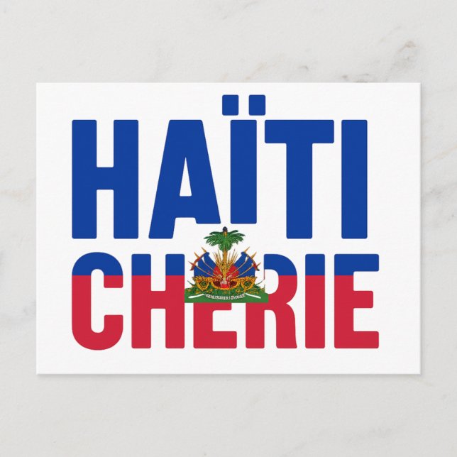 Carte Postale Haïti Chérie - Drapeau haïtien (Devant)