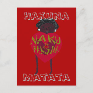 Carte Postale Hakuna Matata Je t'aime Nakupenda Sana Swahili