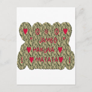 Carte Postale Hakuna Matata Talk Argent Art Design