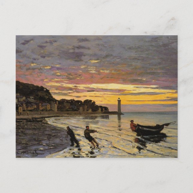 Carte Postale Halage d'un bateau à terre, Honfleur (Devant)