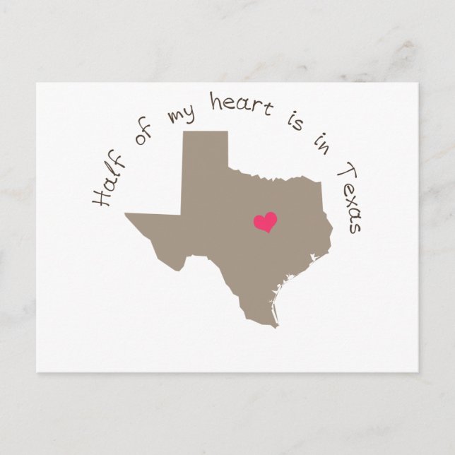 Carte Postale Half My Heart est au Texas (Devant)
