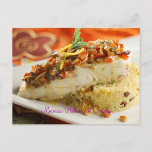 Carte Postale Halibut marocain avec Couscous