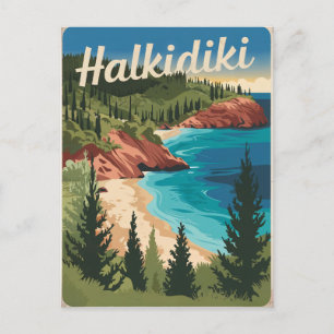 Carte Postale Halkidiki Grèce vintage