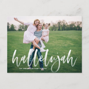 Carte Postale Hallelujah Brosse Lettres Photo Overlay Noël