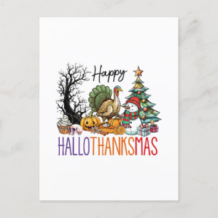 Carte Postale Hallothanksmas Clipart