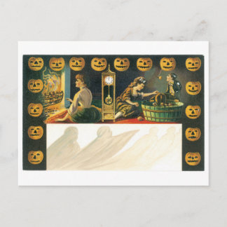 Carte Postale Halloween à l'ancienne, Citrouille