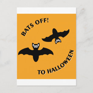 Carte Postale Halloween Bats Orange