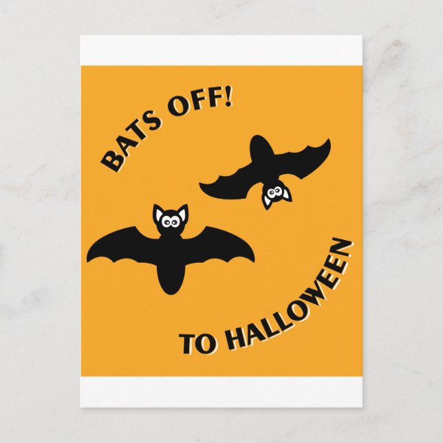 Carte Postale Halloween Bats Orange (Devant)