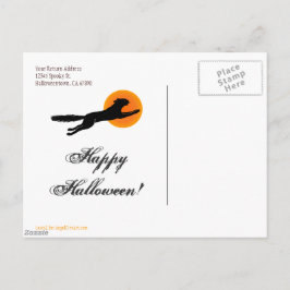 Carte postale Halloween Black Cat Flying School