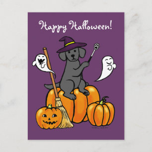 Carte Postale Halloween Black Labrador Carton 2
