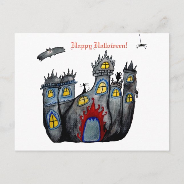 Carte postale Halloween Castle happy Halloween (Devant)