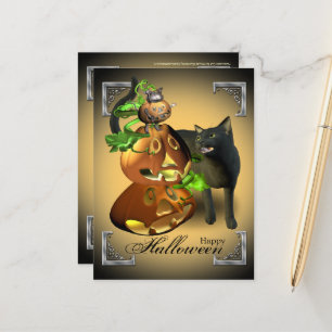Carte postale Halloween Cat and Mouse Games