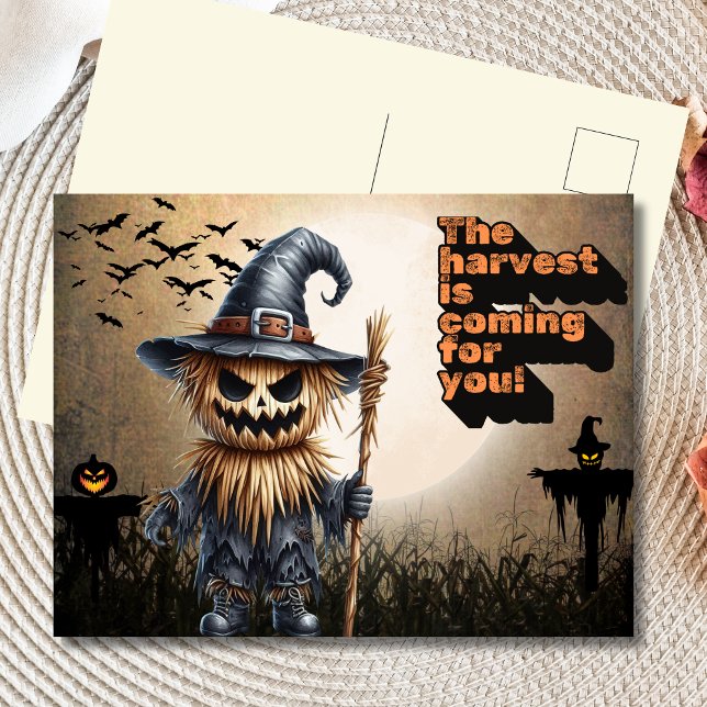 Carte postale Halloween Chasseur de moisson à moel (Créateur téléchargé)
