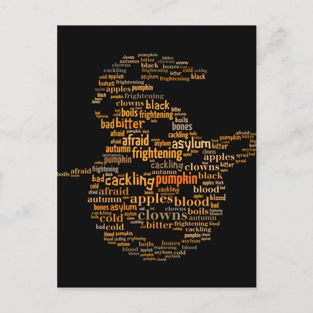 Carte Postale Halloween Citrouille Word Cloud (Devant)