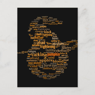 Carte Postale Halloween Citrouille Word Cloud