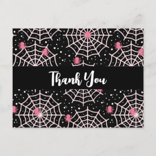 Carte Postale Halloween Cobwebs et araignées Motif Merci
