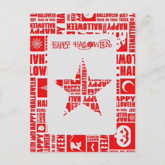 Carte Postale Halloween Cool Personnalisé Whimsical Typographie  (Devant)