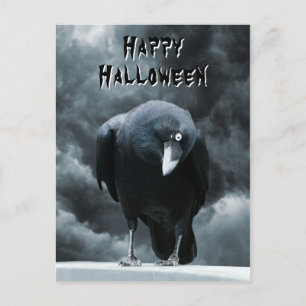 Carte Postale Halloween corbeau noir