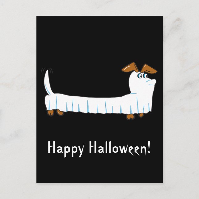 Carte Postale Halloween Dachshund (Devant)