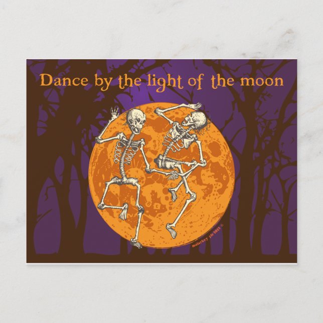 Carte Postale Halloween Dancing Skeletons (Devant)